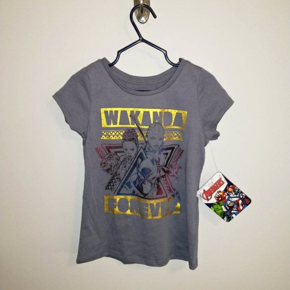 girl marvel avengers shirt WAKANDA FOREVER Size 5T K-106